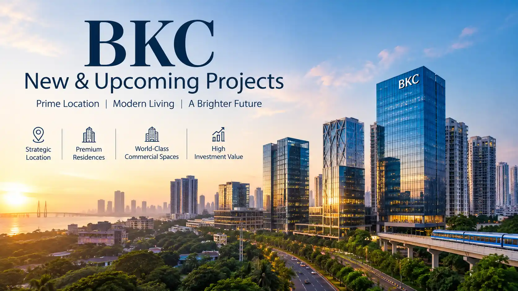 New and upcoming luxury residential projects in BKC Mumbai with modern high-rise towers
